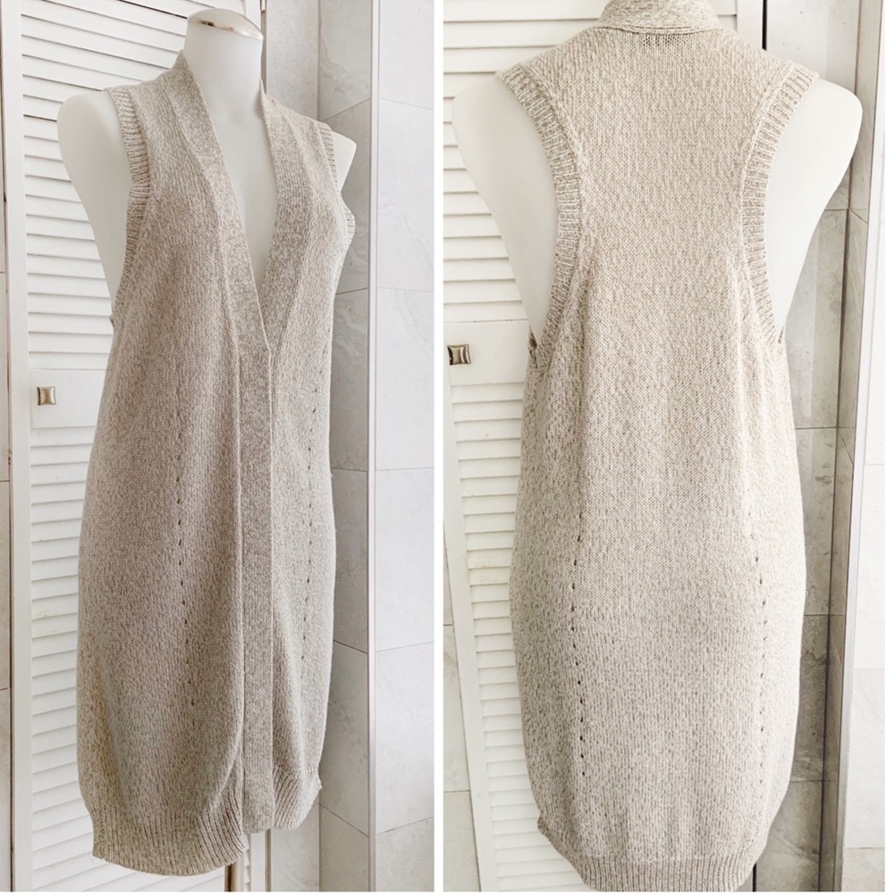 Magaschoni Linen Blend Sleeveless Knit Sweater M